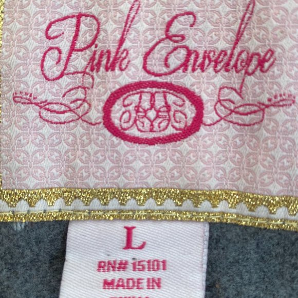 Pink Envelope Gray & White Mini Polka Dot Blazer Jacket NWOT Women's Size L - Picture 3 of 11